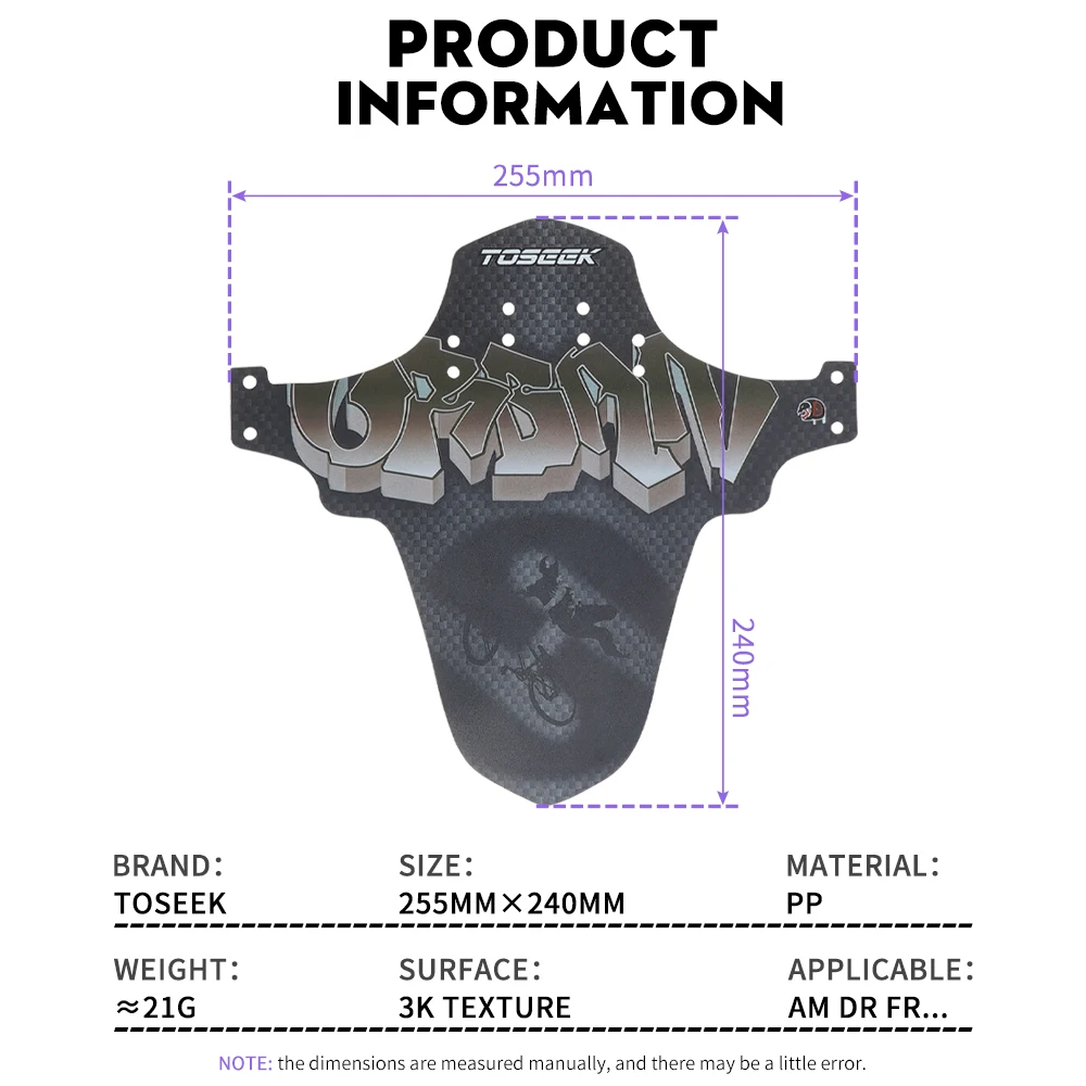 Bicycle Fenders Bike Mudguard Fiber Front Rear MTB Mountain Bike Wings Mud Guard Cycling Accessories PP Material