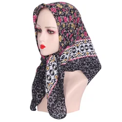 85*85cm Women Pastoral Style Floral Print Bandana Russian Square Scarf Ethnic Shawl Female Head Wraps Headband Scarves