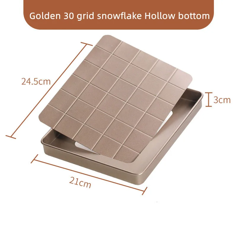 High Quality Golden Nougat Mould Carbon Steel Snowflake Pastry Bottom Mold Non-stick Baking Mold Cooling Setting Nougat Plate