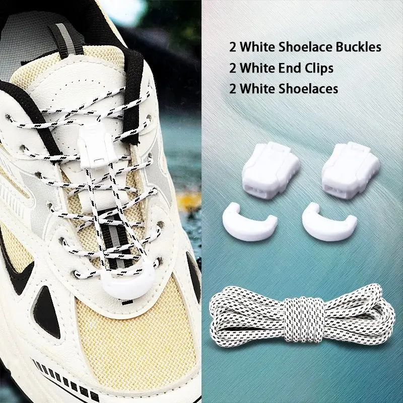 Elastic Lock Laces Adjustable No-Tie Shoelaces with Buckle for Running Hiking & Casual Shoes Unisex Adult Kids Shoe Accesories