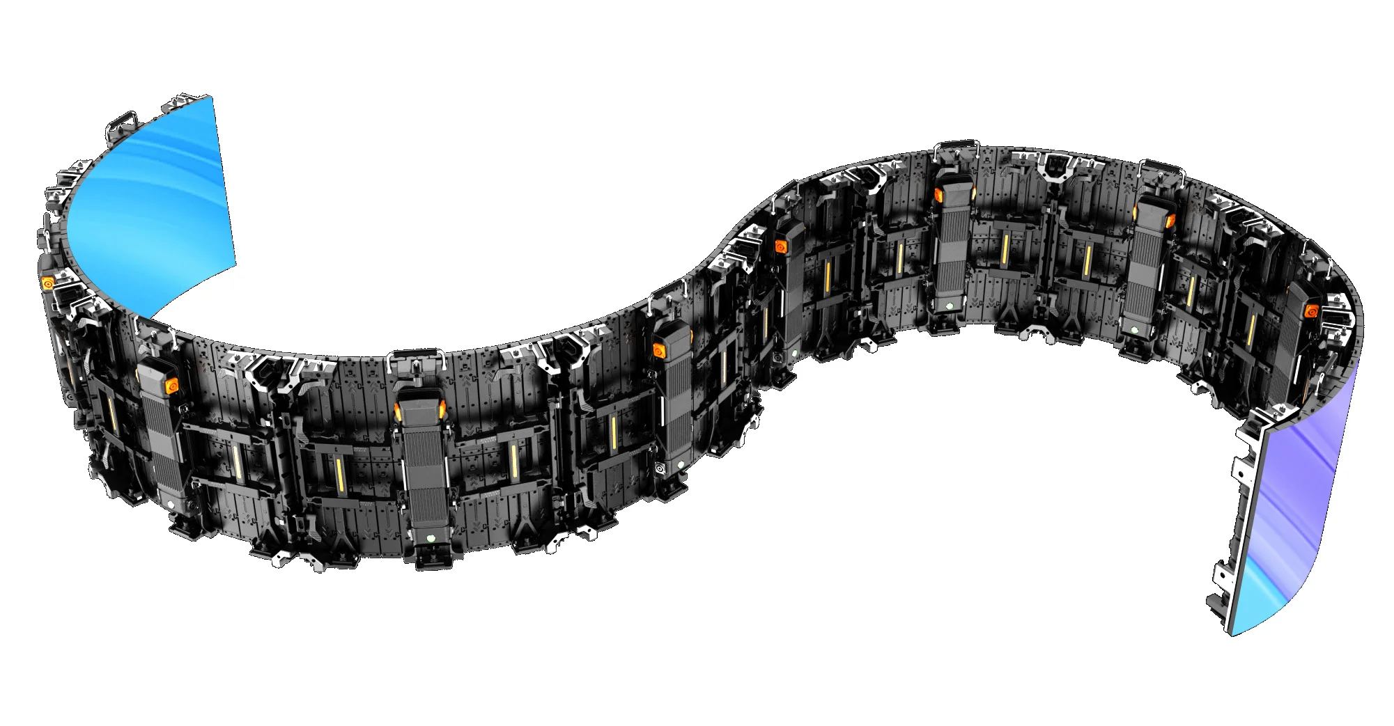 Most Popular VCN Series 6-in-1  LED Rental Display Fast Lock Flexible Curved Creative Shape LED Panel Screen