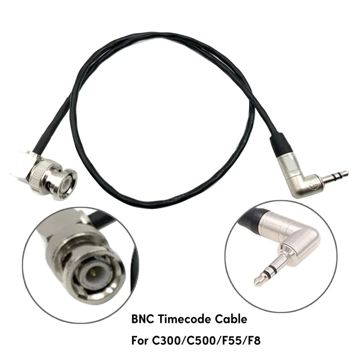 3.5mm TRS to BNC Timecodes Cable for C300/C500/F55/ZoomF8 Camera for Enhances Your Camera Timecodes Capability