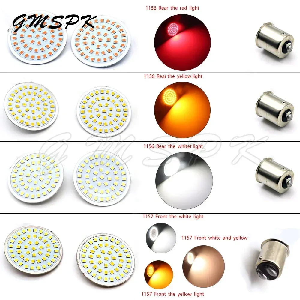 

Motorcycle Bullet Turn Signal Indicator Light 1156 1157 LED Inserts Light Fit for Harley Touring Street Glide Road King