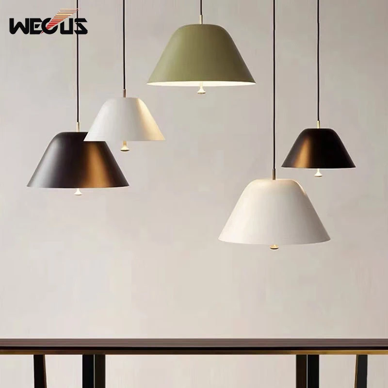 Nordic wabi sabi green round pendant light minimalist designer lamp for homestay dining bedroom bedside study table decor