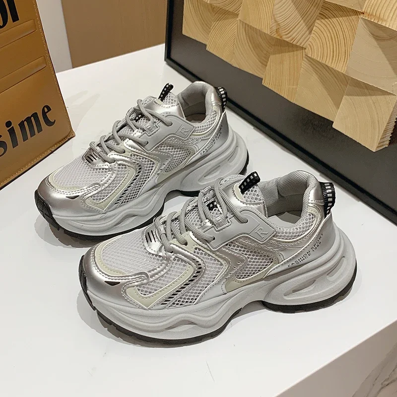 Tenis Woman Platform Sneakers 2024 Casual Shoes Women Comfort Mesh Anti-slip Women Running Shoes Zapatillas De Mujer skateboard