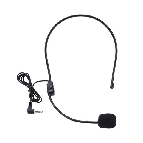 3.5mm Plug Wired Headset Microphone Head-mounted Head Wear Microphone Voice Amplifier Lightweight Over Head for Teaching Meeting