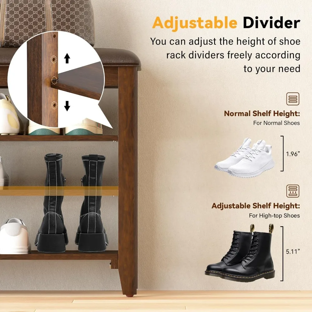 가죽 쿠션 신발장 벤치 현관 수납 및 정리용