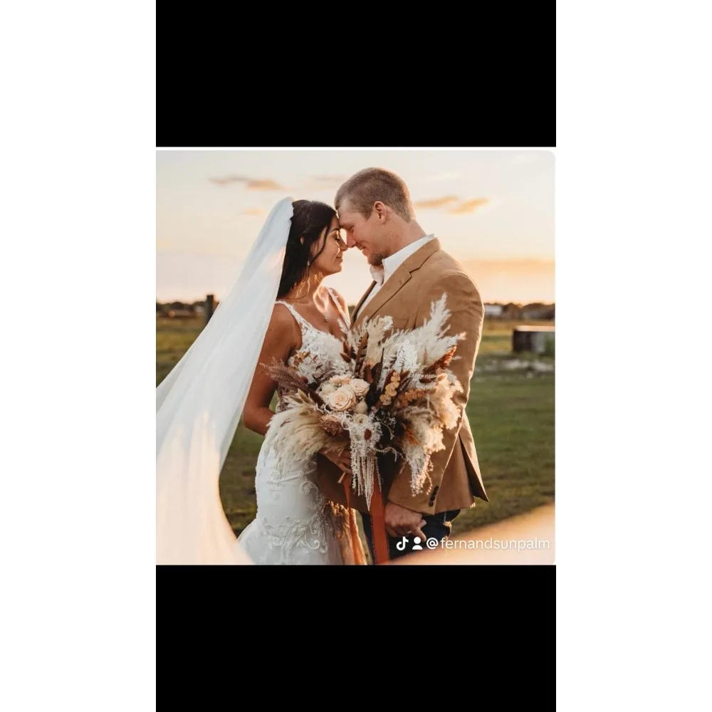 Dried Flowers,Terracotta,Pheasant Feather Pampas Grass Bouquet,Bride and Bridesmaids,Dried Flower Bouquet