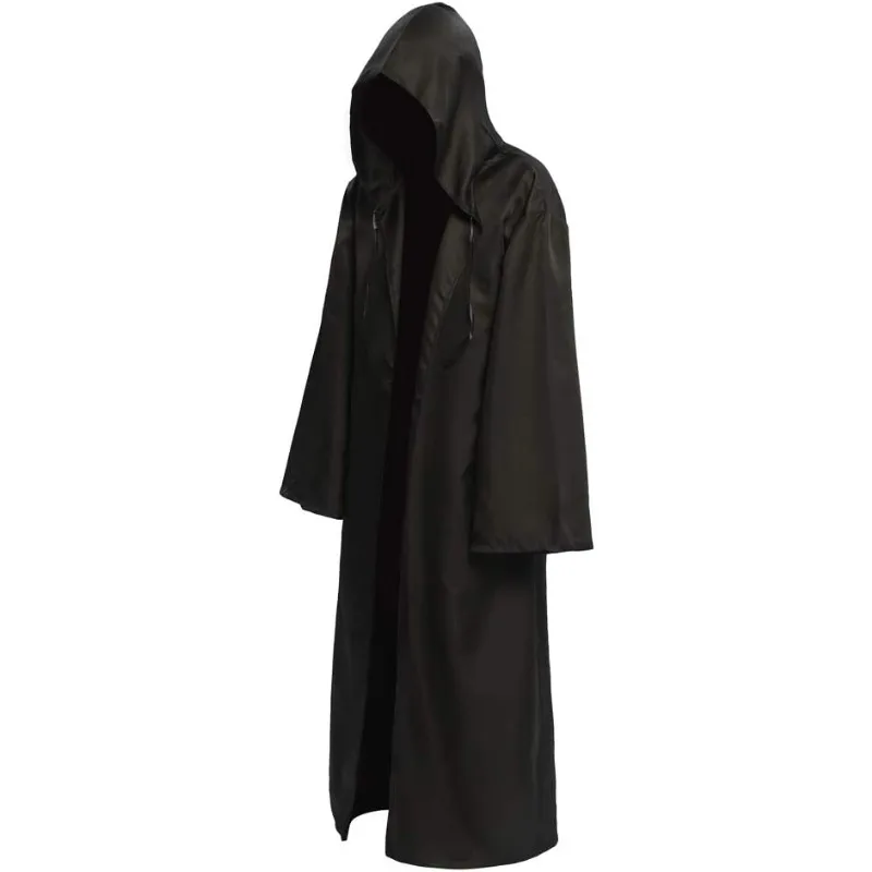 Middeleeuwse Vrouwen Mannen Vintage Gothic Kapmantel Jas Halloween Vampier Duivel Tovenaar Cape Viking Robe Gown Party Cosplay Kostuum