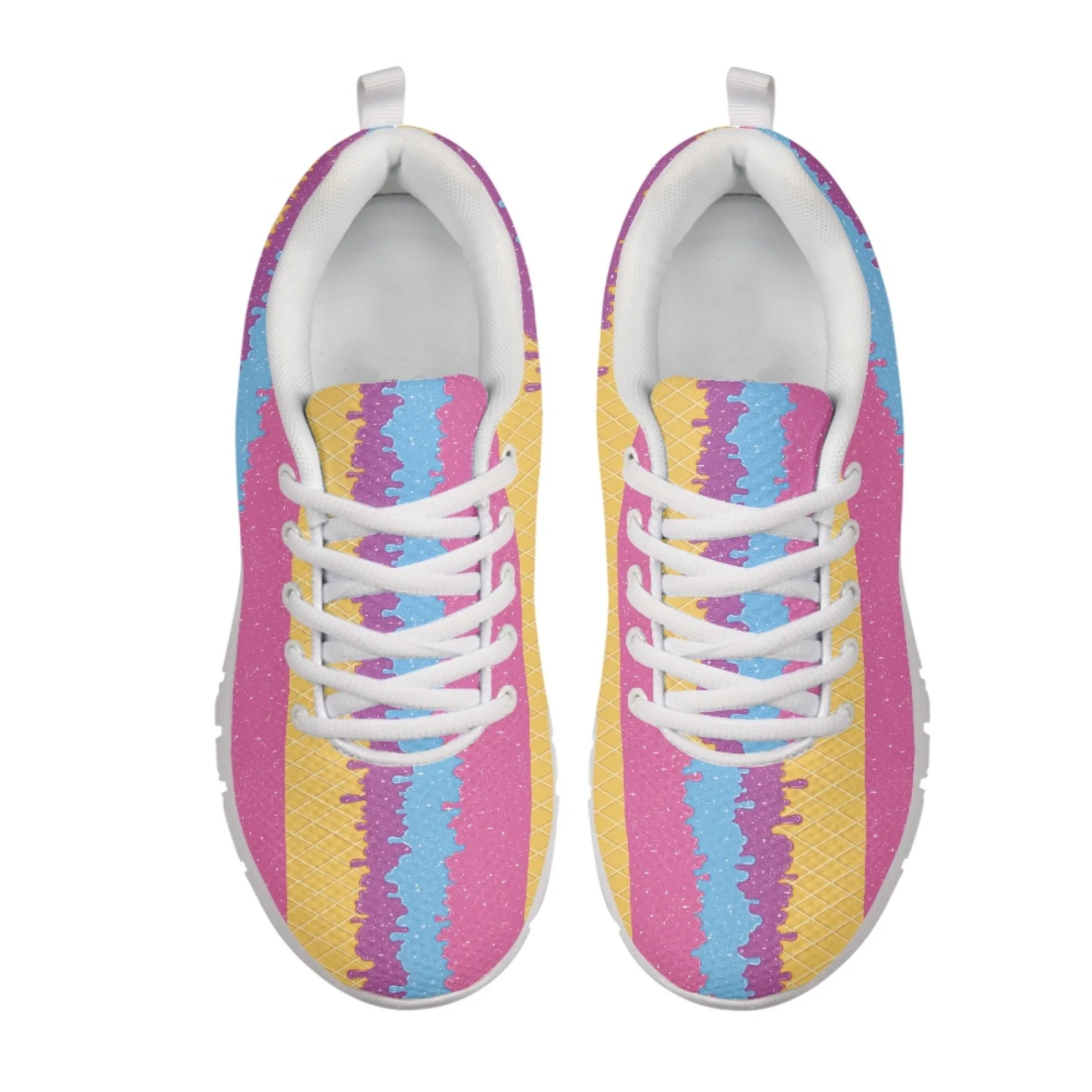Coloranimal Book Coffee Print Women Running Shoes, Comfort Lace up Mesh Trainers for Walking Climbing 2026 Fashion Soft Sneakers