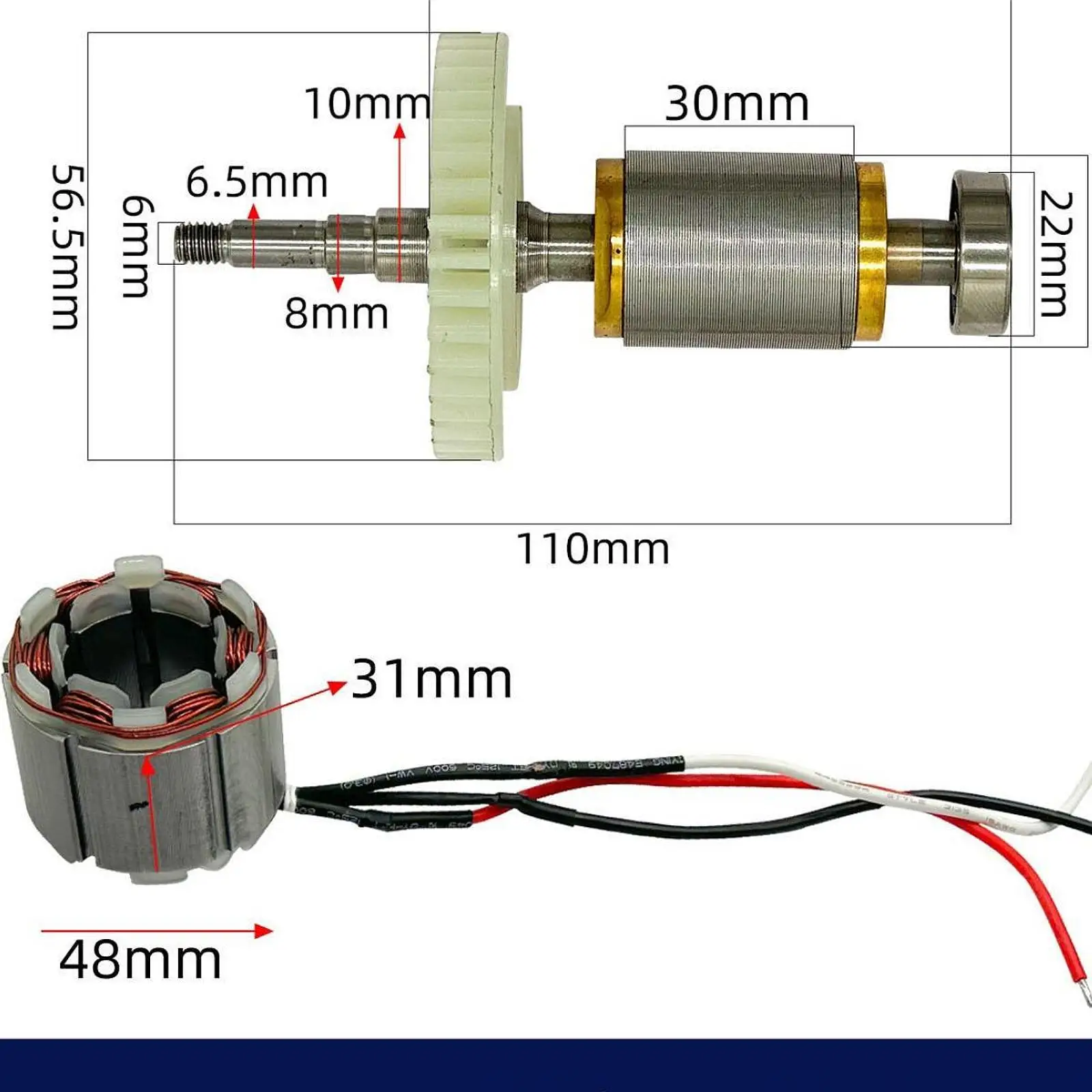 Electric Angle Grinder Stator Replacement 4830 Sturdy Metal Brushless Rotor Power Tool Accessories for Heavy Duty Projects