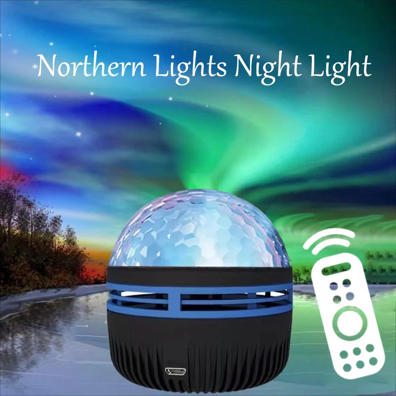 Northern Lights Night Light LED Porjection Lamp USB Plug-in Use Remote Control Projection LED Night Lamp for Home Bedroom Decor