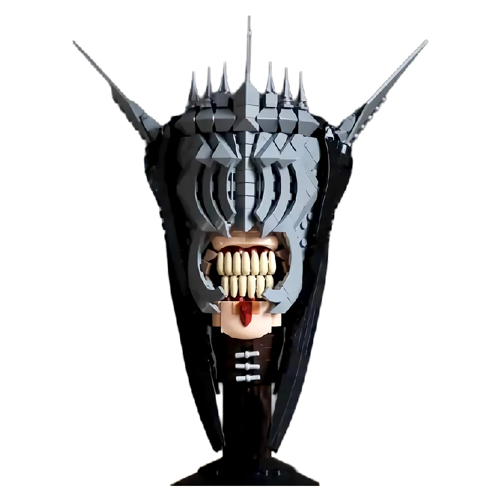 MOC-139487 Mouth of Saurons Skull faced villain Model Building Blocks Rings Evil Monster Characters diy Bricks Toy Children Gift