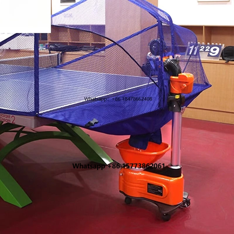 

E6 Home Automatic Table Tennis Ball Machine Double Fish Design with Recycling Robot for Training