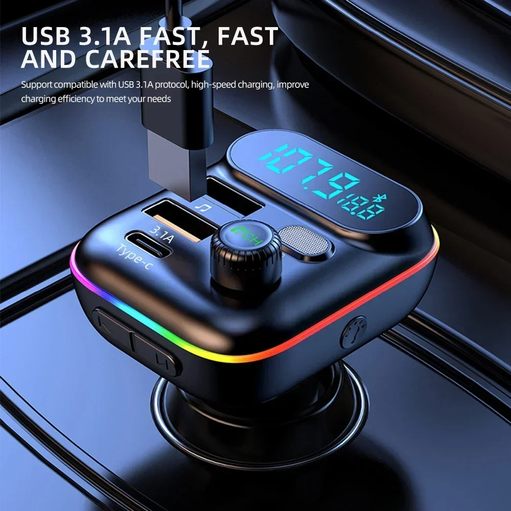 2 Ports 66W USB Car Charger Fast Charging LED Digital Display QC3.0 PD 20W Type C Car USB Charger For iPhone Xiaomi Samsung