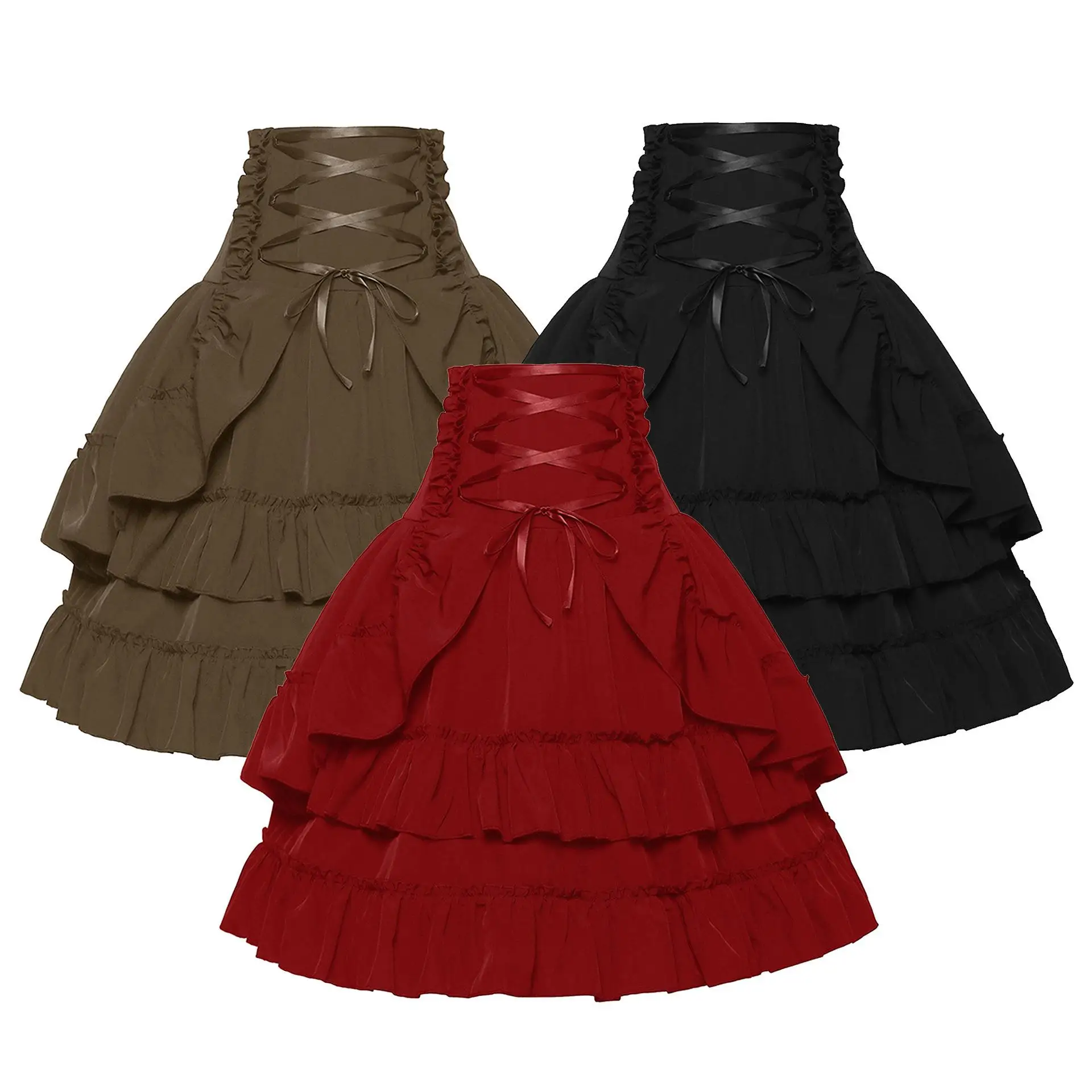 

Винтажная юбка с высокой талией, женский костюм на Хэллоуин, юбка в стиле ретро для женщин, летняя модная тенденция