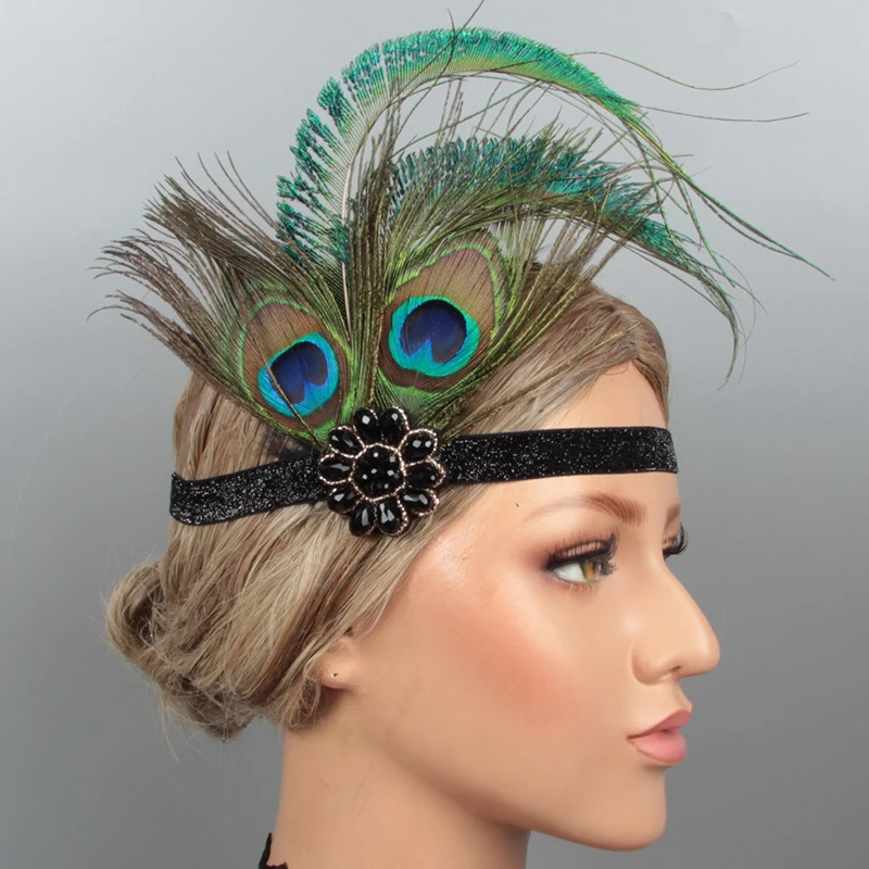 Elegant Hairband Headpiece Feather Peacock Headband Headdress Vintage Costume Party Hairband For Women Feather Headpiece