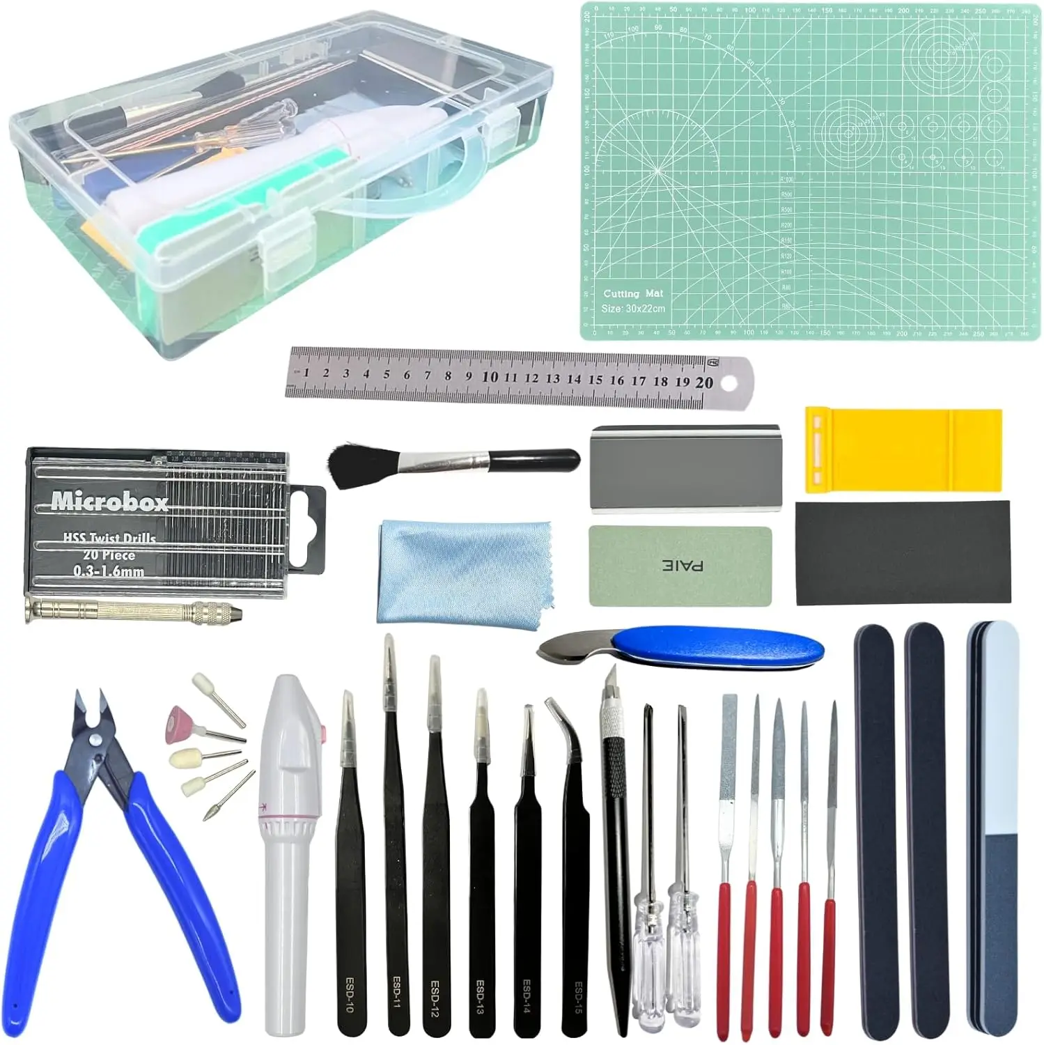 

64-Piece Hobby Model Tool Kit for Miniature Models, Cars, Airplanes, and DIY Repairing