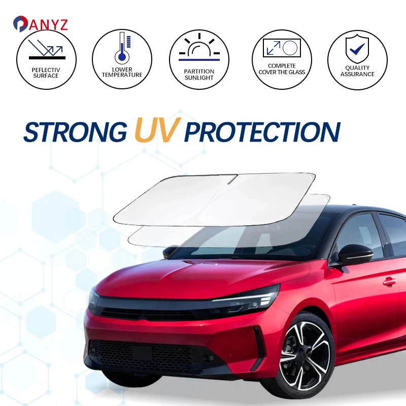 Parasol para parabrisas para Opel Corsa C D Corsa E 2, protector de visera plegable que bloquea los rayos UV y mantiene tu coche más fresco