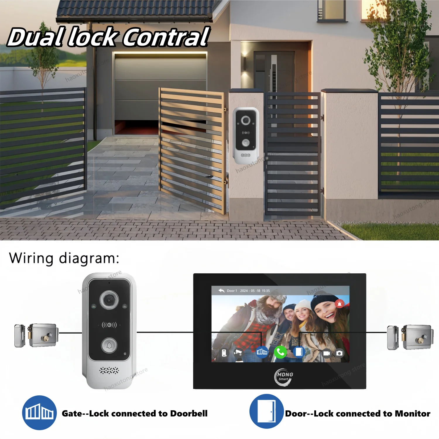 7/10 Inch AHD Tuya Smart WIFI Screen Indoor Montor IPS Full touch Screen for Home Video Intercom System