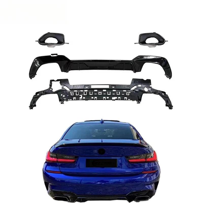 

3 Series G20 Rear Bumper Diffuser Lip Sp Car Back Lower Lip Protector End Pipe Exhaust Muffler Tail Tips Luxury for 340