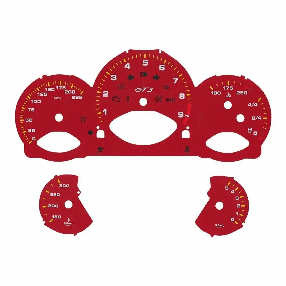 

Gauge Face for Porsche 911 997 Carrera Instrument Cluster 225MPH 9000rpm GT3 Red