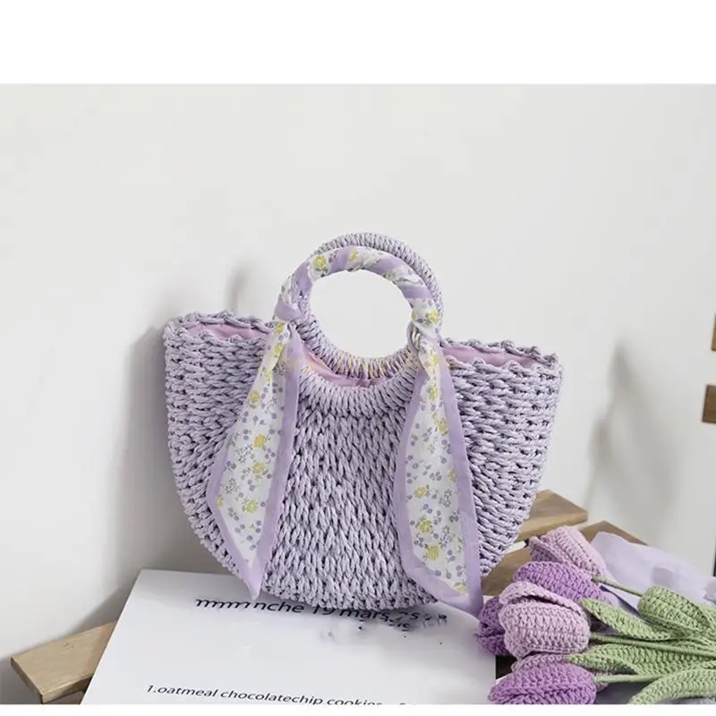 

X90D Summer Beach Bag Large Straw Tote Bag Womens Handbag Bohemian Vacation Casual Hobo for Girls