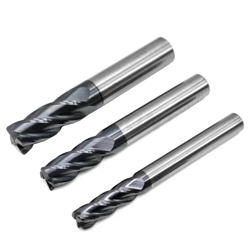 ROMTIC-Carbide Round Nose End Mill, Nano Revestimento, Aço De Tungstênio, Carboneto, 4 Flauta, Centro de Usinagem CNC, Ferramenta de Fresas, HRC50