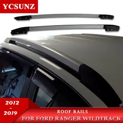 Decorative Roof Rails Black  Roof Rails Rack Carrier Bars For Ford Ranger T6 T7 Wildtrack 2012-2019 Double Cabin