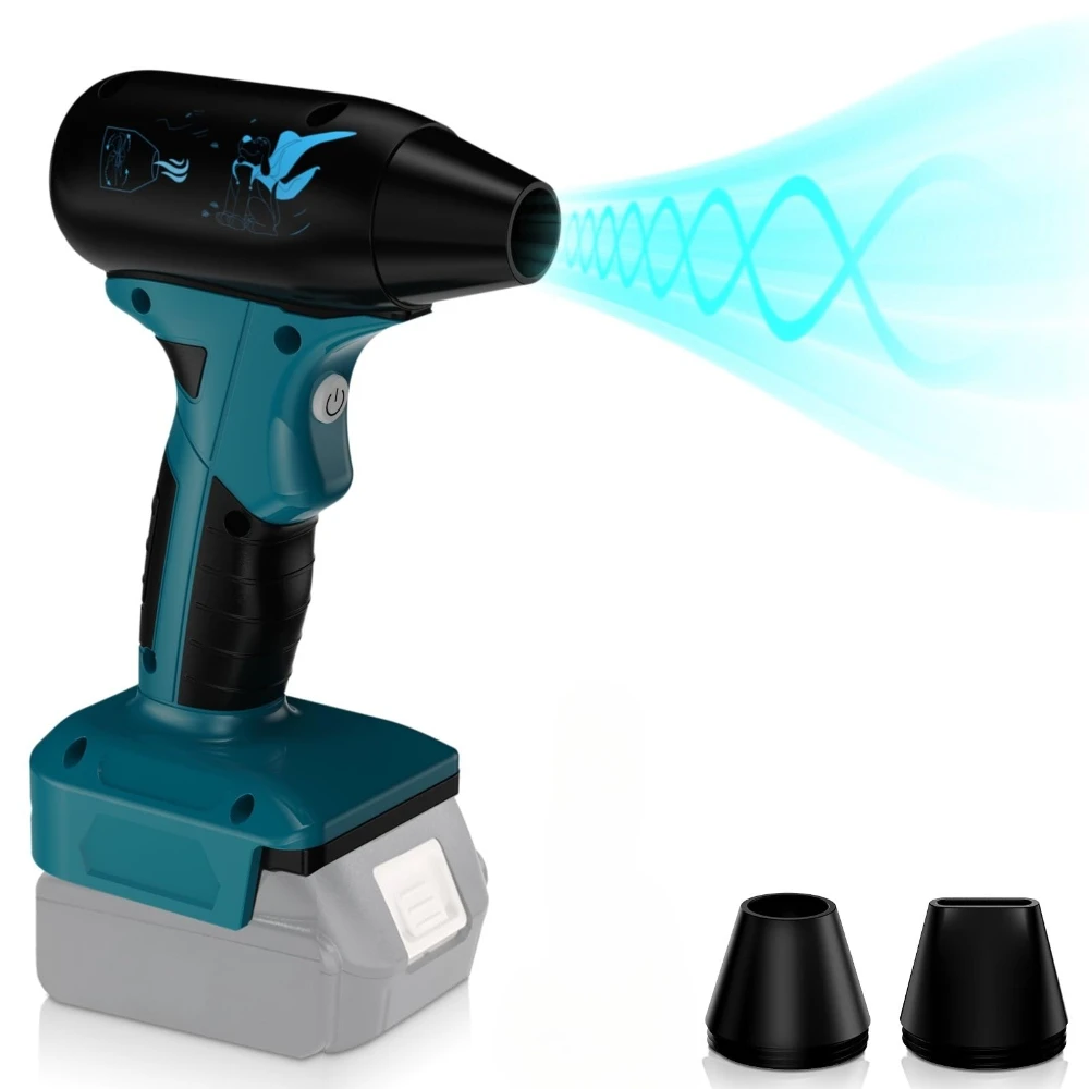 

Mini Blower Rechargeable Jet Fan 130,000 RPM Handheld Turbo Violent Fan for Makita 18V Li-Ion Battery for Outdoor and Camping