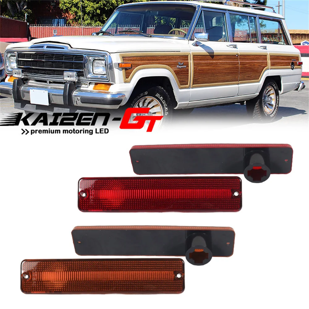 Car Front / Rear Bumper Side Marker Light Housing Shells For Jeep CJ5 CJ6 CJ7 J10 J20 Grand Wagoneer Scrambler No Bulb/Socket