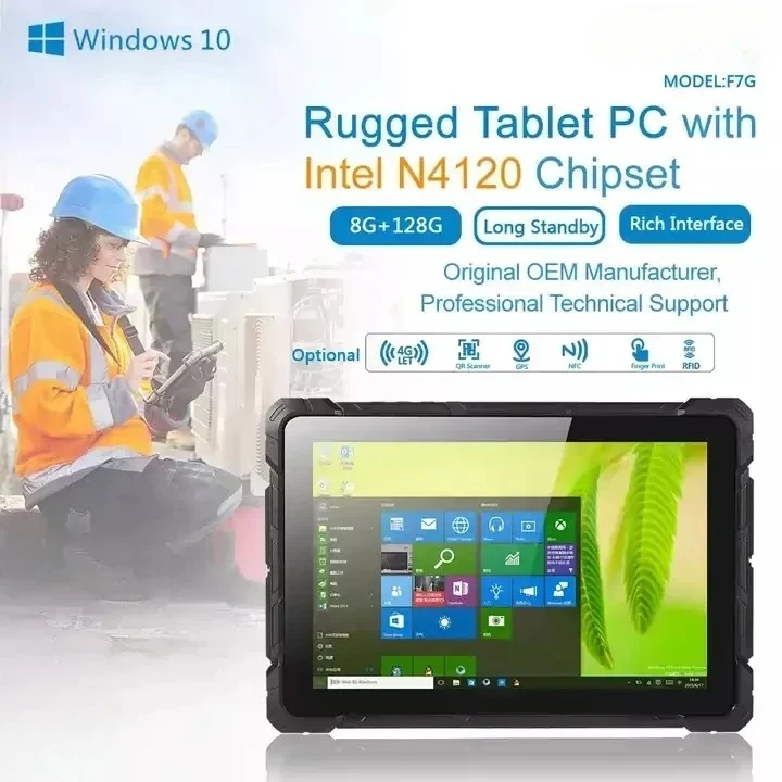 Higole F7G Intel N4120 8GB RAM 128GB ROM Type C Windows 10 IP67 Waterproof Industrial Rugged Tablet PC