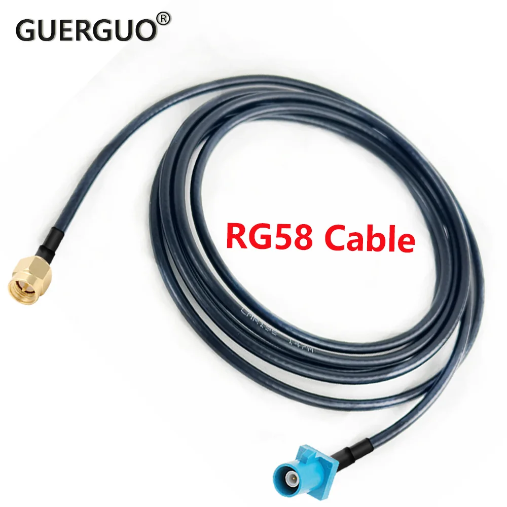 SMA Male Female Nut Bulkhead to Fakra C Fakra Z Male RF Coaxial RG58 Cable Pigtail Jumper Antenna Extension Auto Cable 50 Ohm