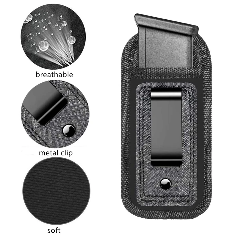 2pcs/lot 9mm .40 .45 Universal Magazine IWB Concealed Carry Holster Single Double Stack Mags Pouch for Glock 17 26 43 Sig 1911