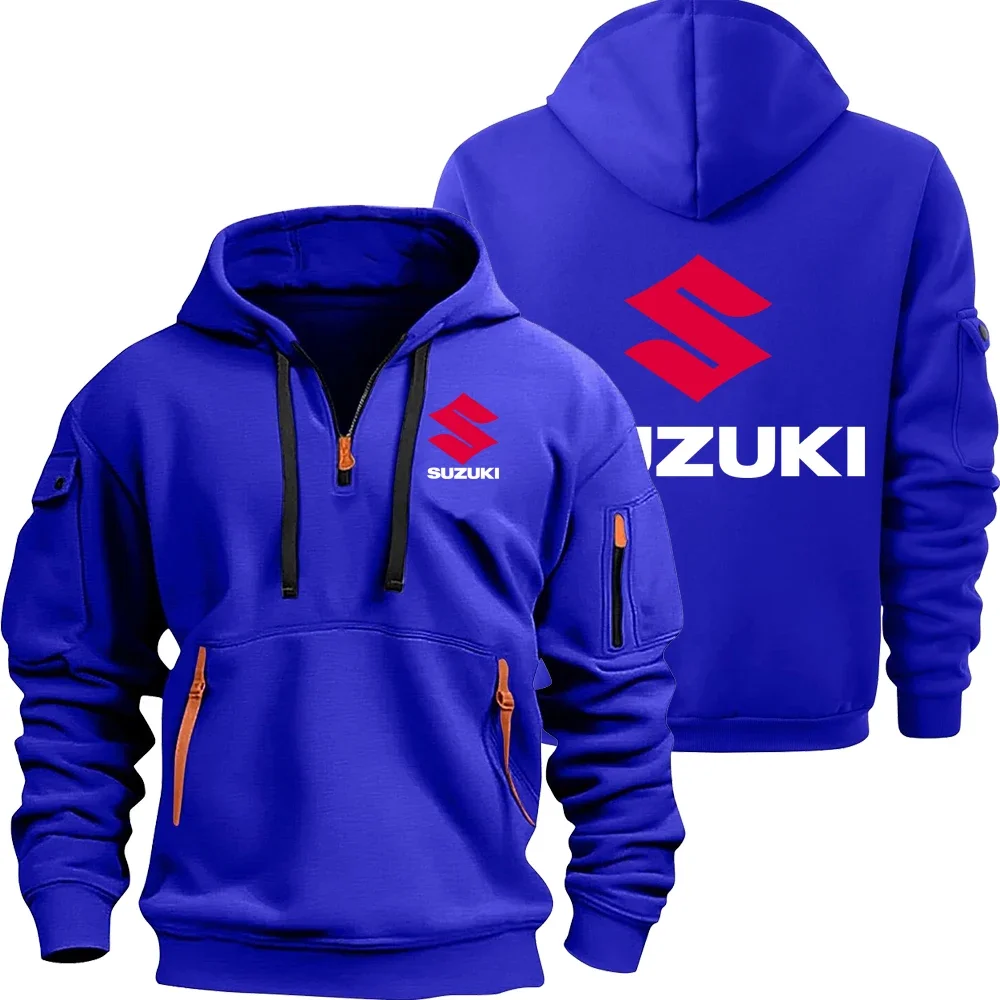 Suzuki logo motorcycle racing team men's and women's half-zip
