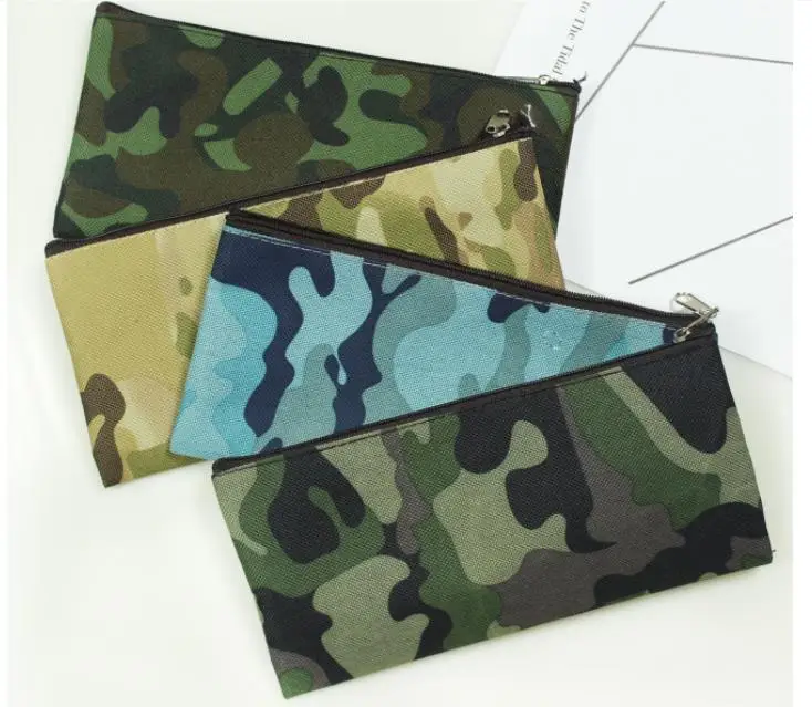 Camouflage Cosmetic Bag Pencil Bag Boys Girls Pen Storage Case Camo Pouch Cosmetic Brush Holder Makeup Organizer SN4236