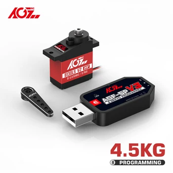 AGFRC Programmable B13DLS V2 0.08Sec Super Speed ​​2KG Digital Micro Servo Motor for 1/24 Scale Crawler 400/450 Size Helicopter