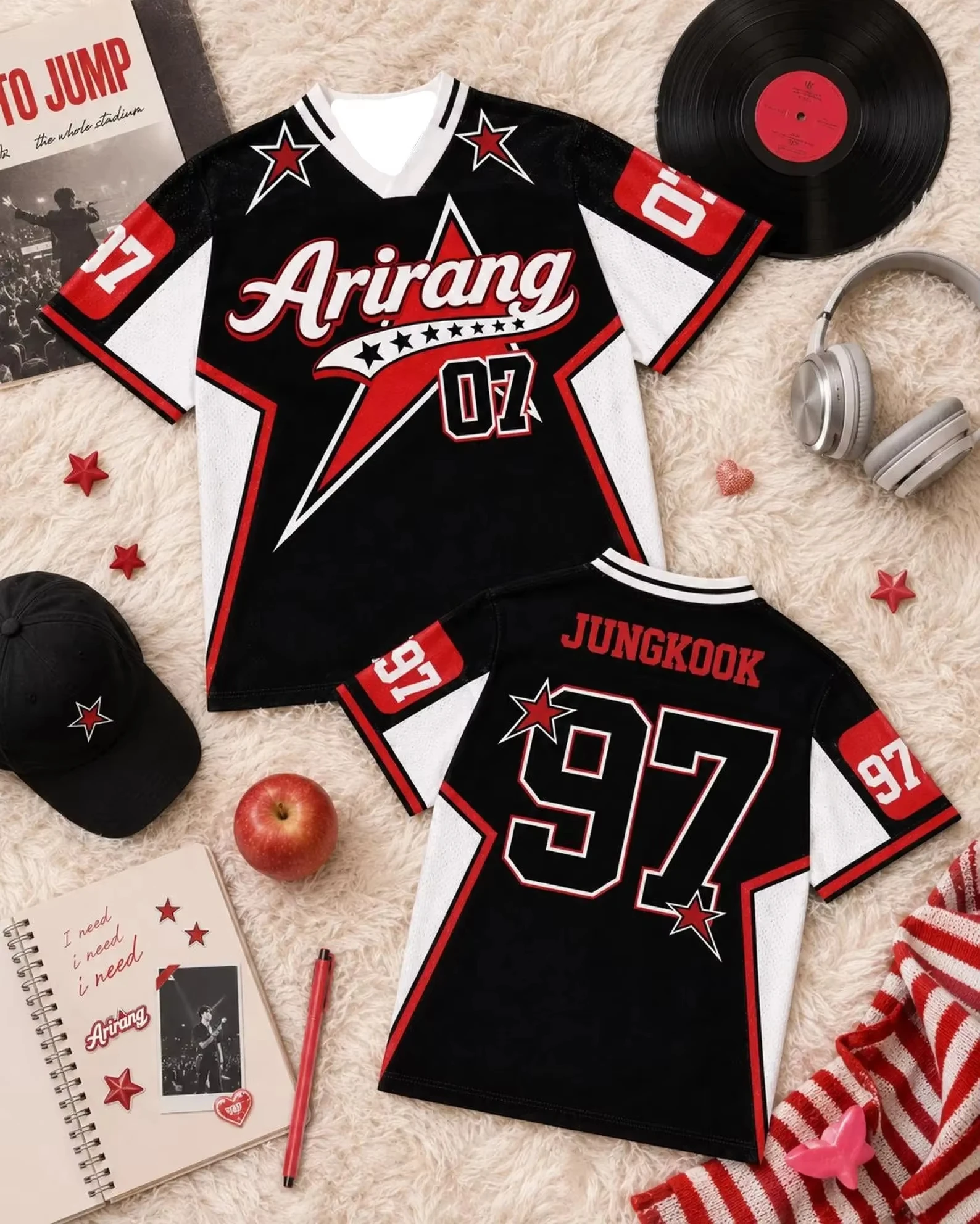 Korean Pop Music Concert Style Football Jersey Fan Shirt 2026 Loose Casual Sportswear for Outdoor Training Family Matching
