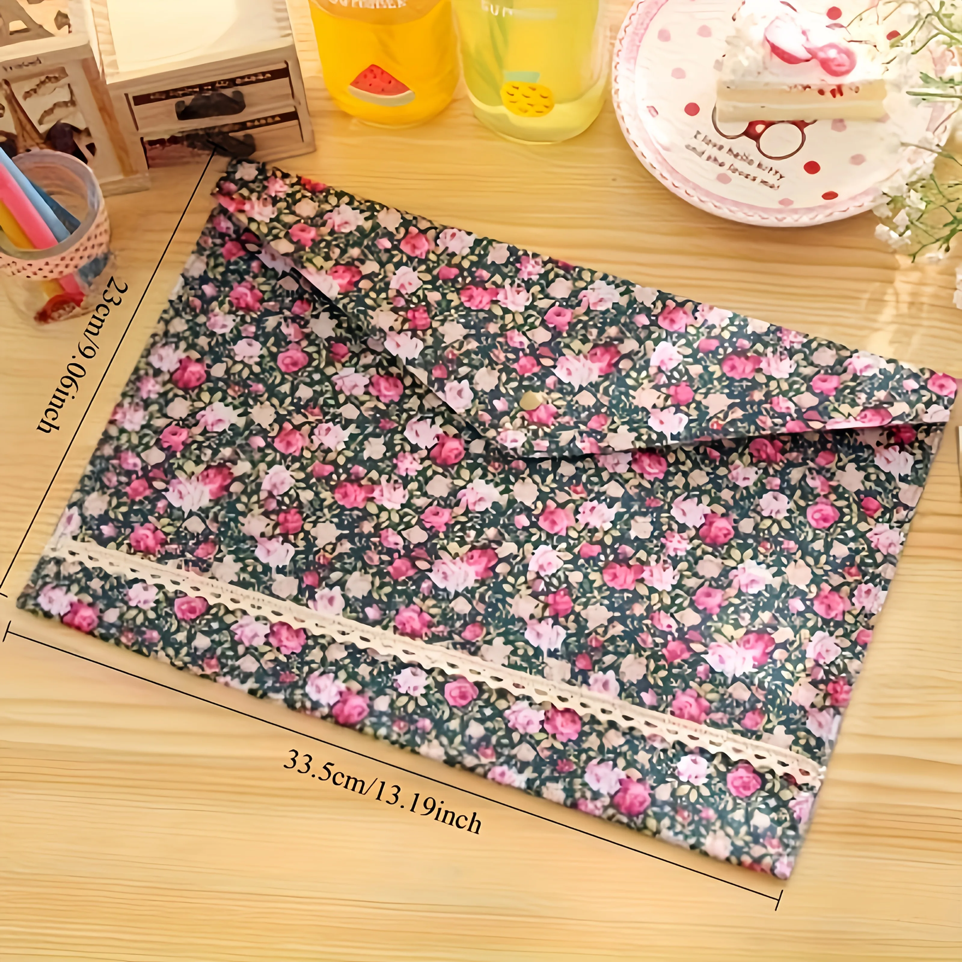 أكياس تخزين الملفات - حقائب ملفات مطبوعة على شكل زهور عصرية عالية الجودة |   سعة تخزين كبيرة للمكتب والمنزل والمدرسة