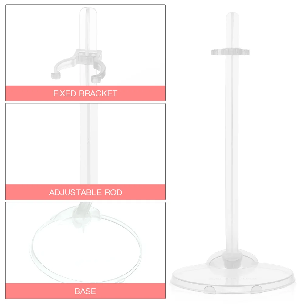 5Pcs Doll Holding Stands Transparent Supports Display Racks