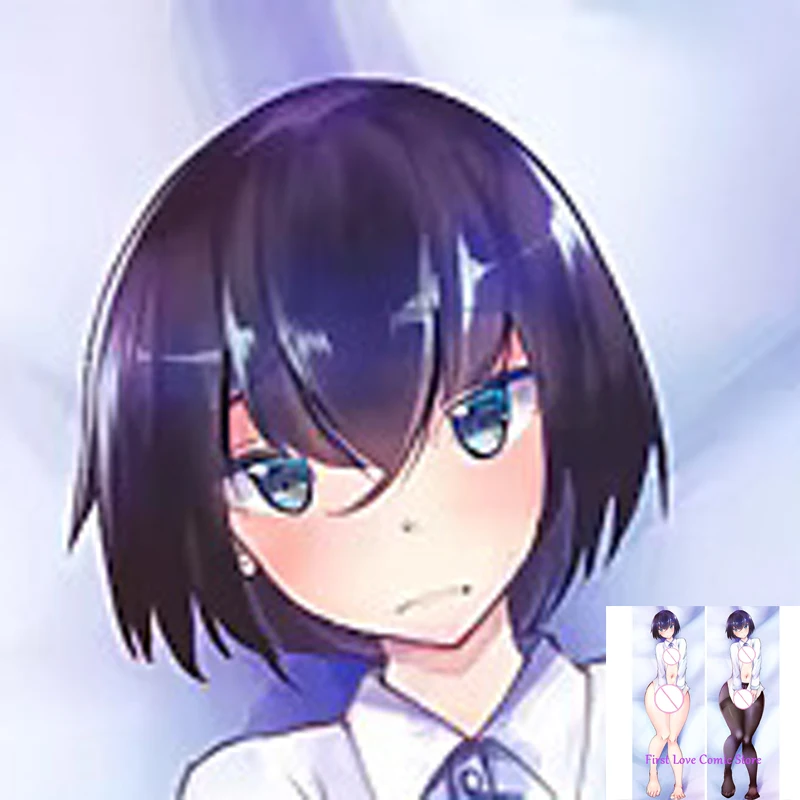 

Dakimakura Anime Pillow Case Black Bob Hair Pillow Cover Halloween Christmas Decoration 2023