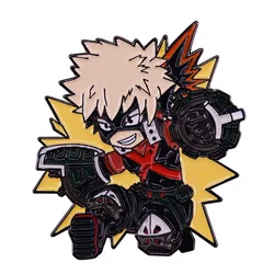 Anime Hero Bakugou Katsuki Cosplay Props Metal Badge Lapel Pin Alloy Backpack Brooch Accessories