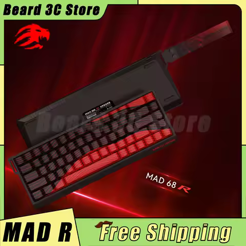 FGG MADCATZ MAD 60/68HE/R Magnetic Switch Keyboard Wired Gaming Keyboard Rapid Trigger Custom Madlions MAD60 68 Keyboard PC