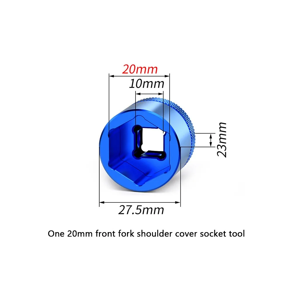 

Aluminum Alloy Mountain Bike Fork Repair Tools Blue 20mm-32mm MTB Suspension Fork Tools Hex Socket Design Repair Sockets