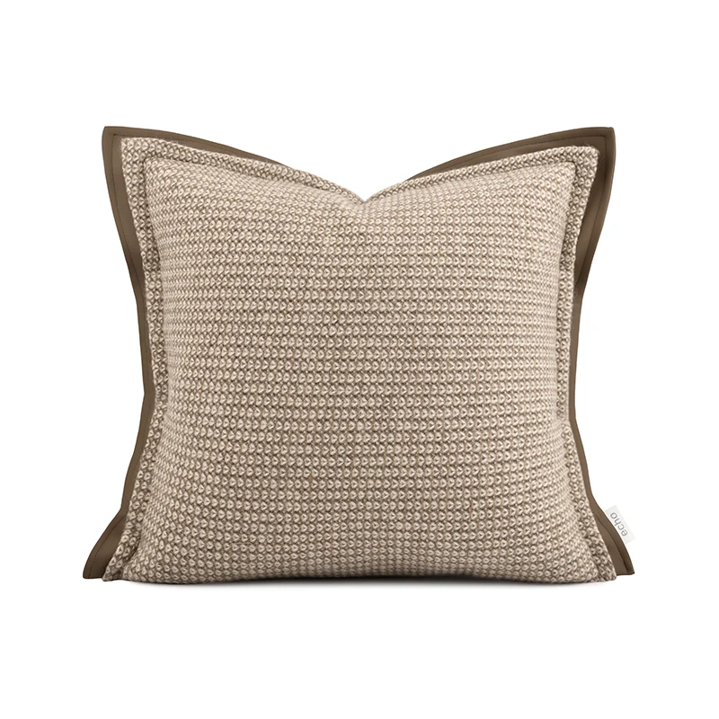 Khaki Brown Pillows Luxury Texture Cushion Case Modern Square Decorative Pillow Cover For Sofa Chair Home Decorations