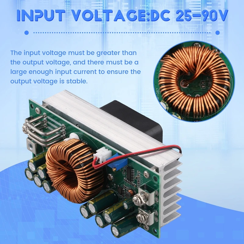 DC-DC1500W DC Adjustable Step-Down Module 90V to 60V 48V 12V High Power 50A Power Converter-A23R view 5