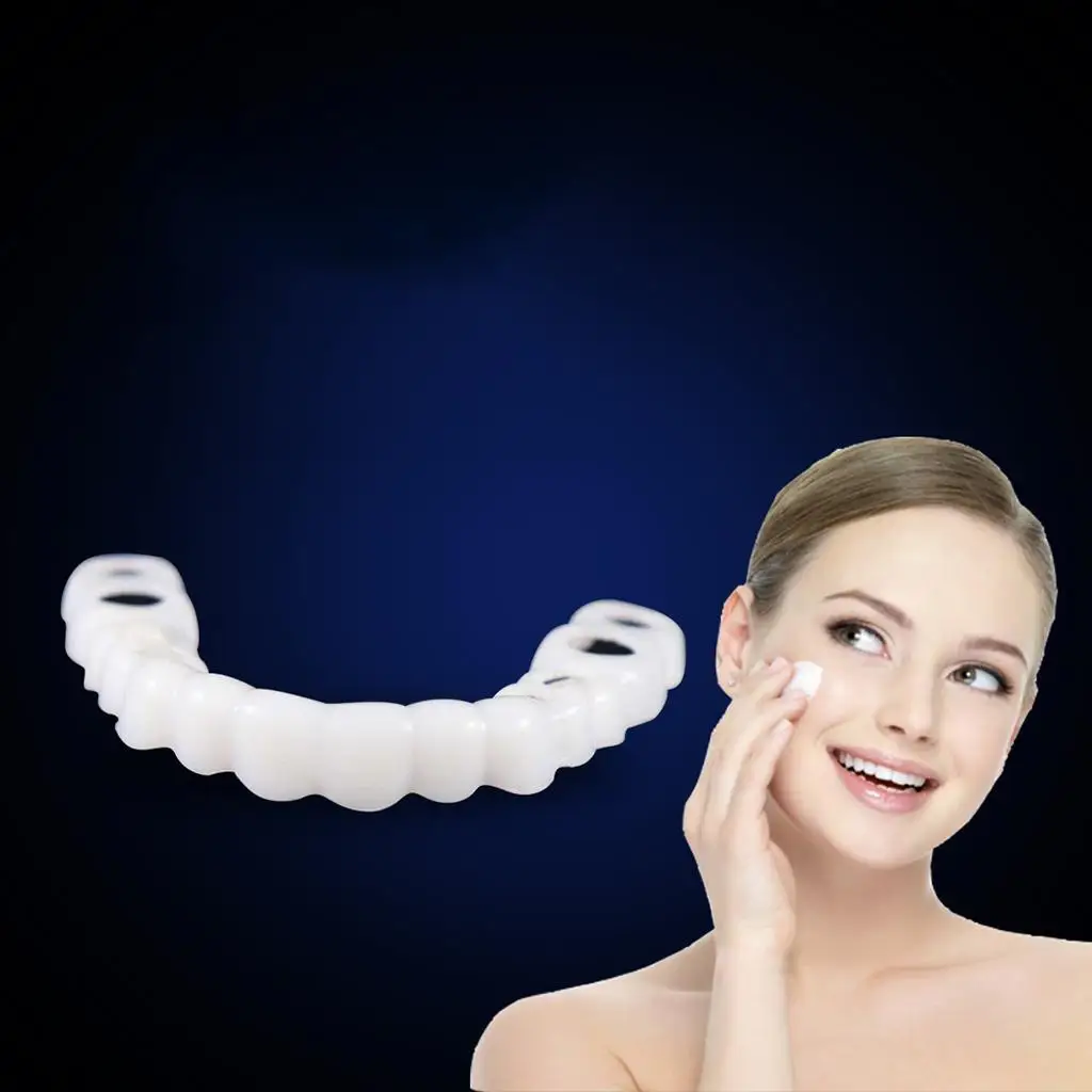 H Silicone Upper/Lower False Dental Veneers Dentures Fake CK848