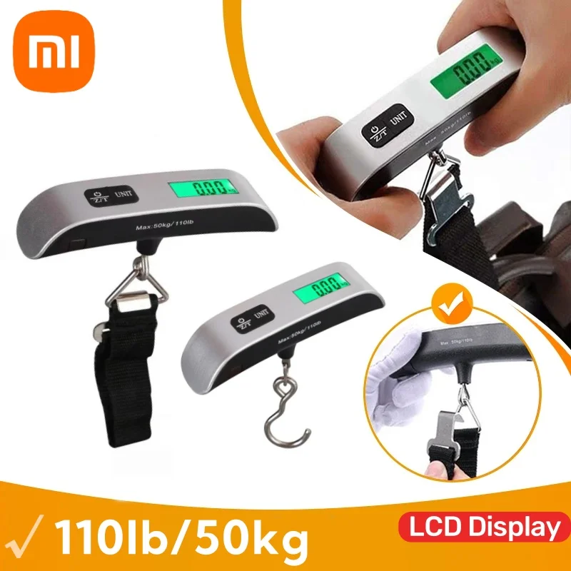 Xiaomi Portable Scale Digital LCD Display Suitcase Travel Bag Hanging Steelyard Hook Balance Scale Tool 50kg Portable Scale Tool