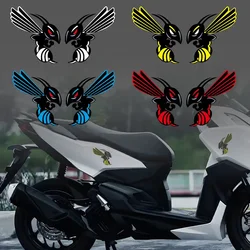 2PCS JDM Bumblebee Reflective Motorcycle Stickers Car Door Body Fuel Tank Vinyl Racing Helmet Decoration Accessories Decals