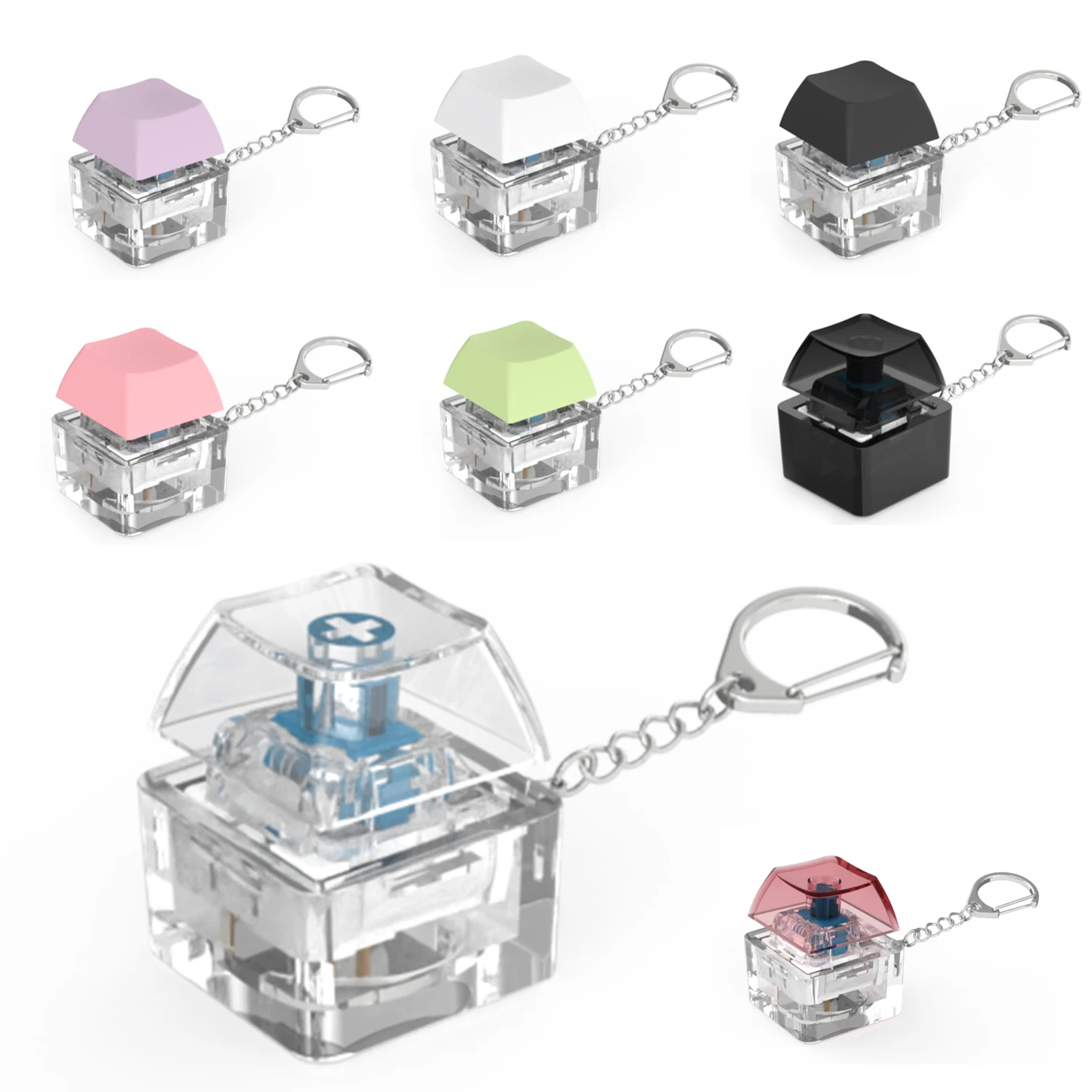 

1 Key Keyboard Fidget Toy, Keyboard Keycaps Fidget Toy, 1 Button Fidget Keyboard Keychain Stress Relief Toys DIY Keycaps